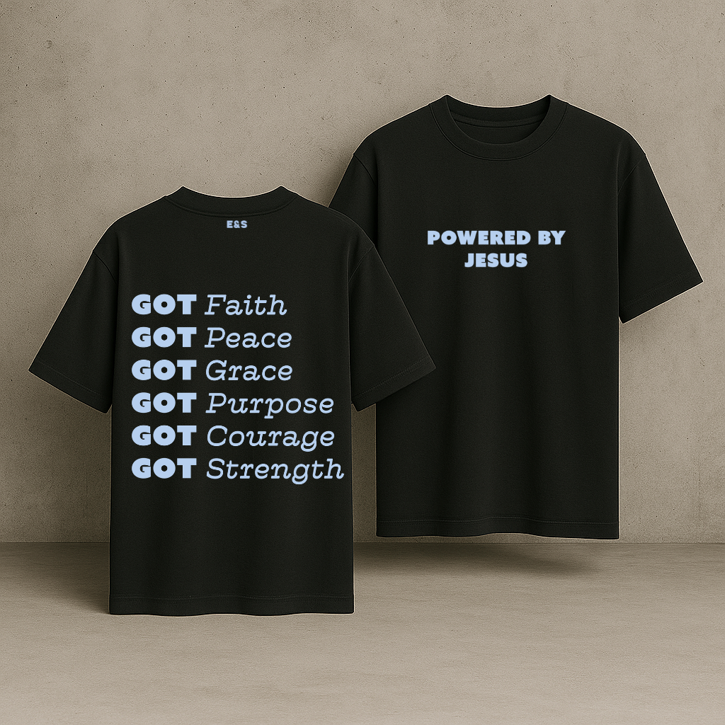 Powered By Jesus Oversized Tee