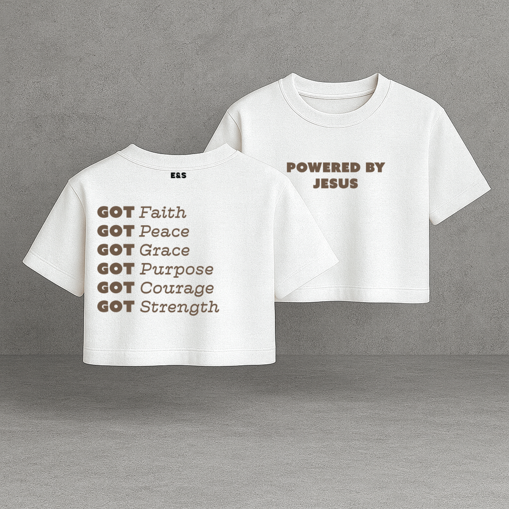 Powered By Jesus Boxy-Tee
