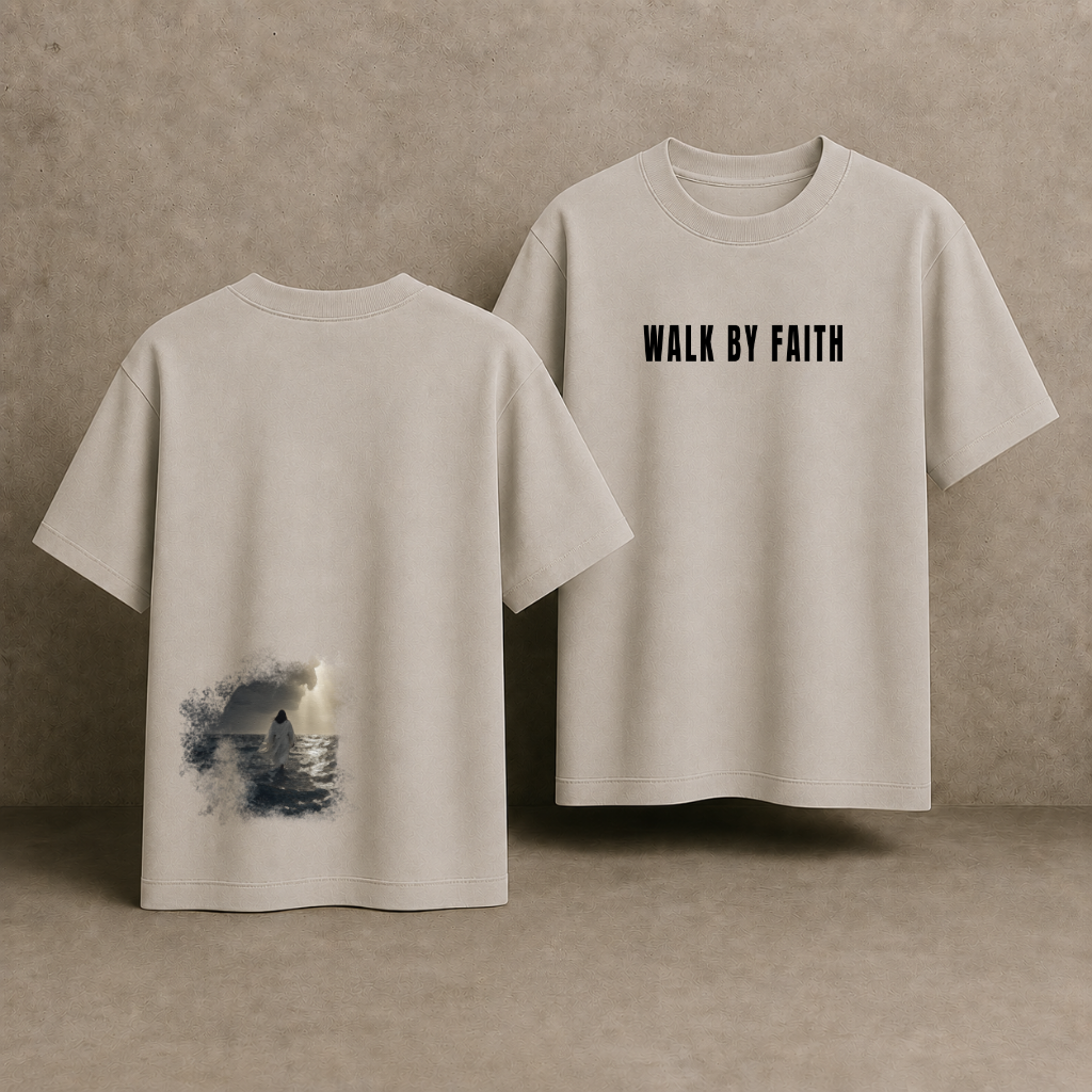 Walk By Faith. Oversized Box Tee