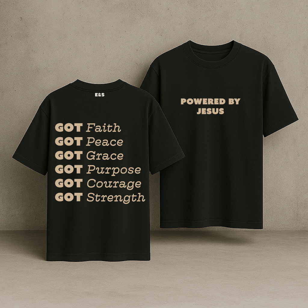 Powered By Jesus Oversized Tee