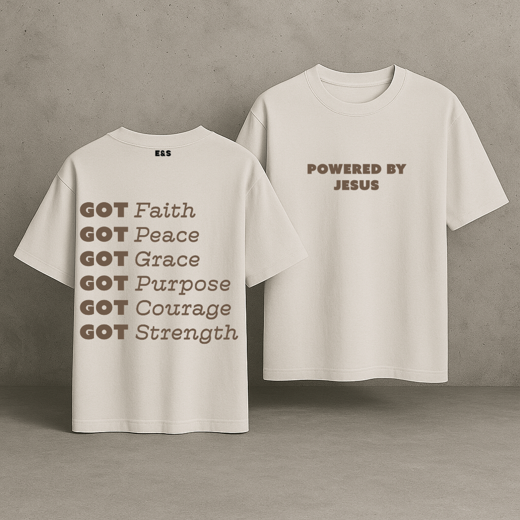 Powered By Jesus Oversized Tee