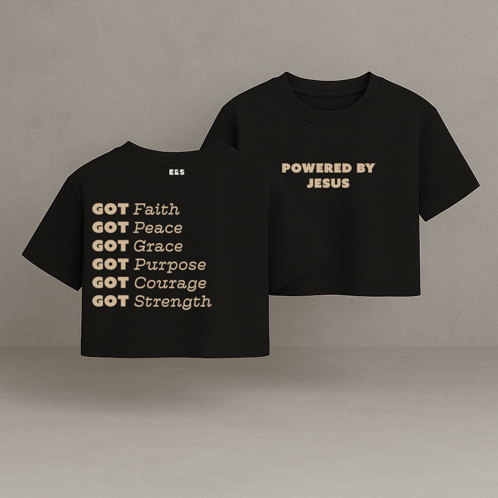 Powered By Jesus Boxy-Tee