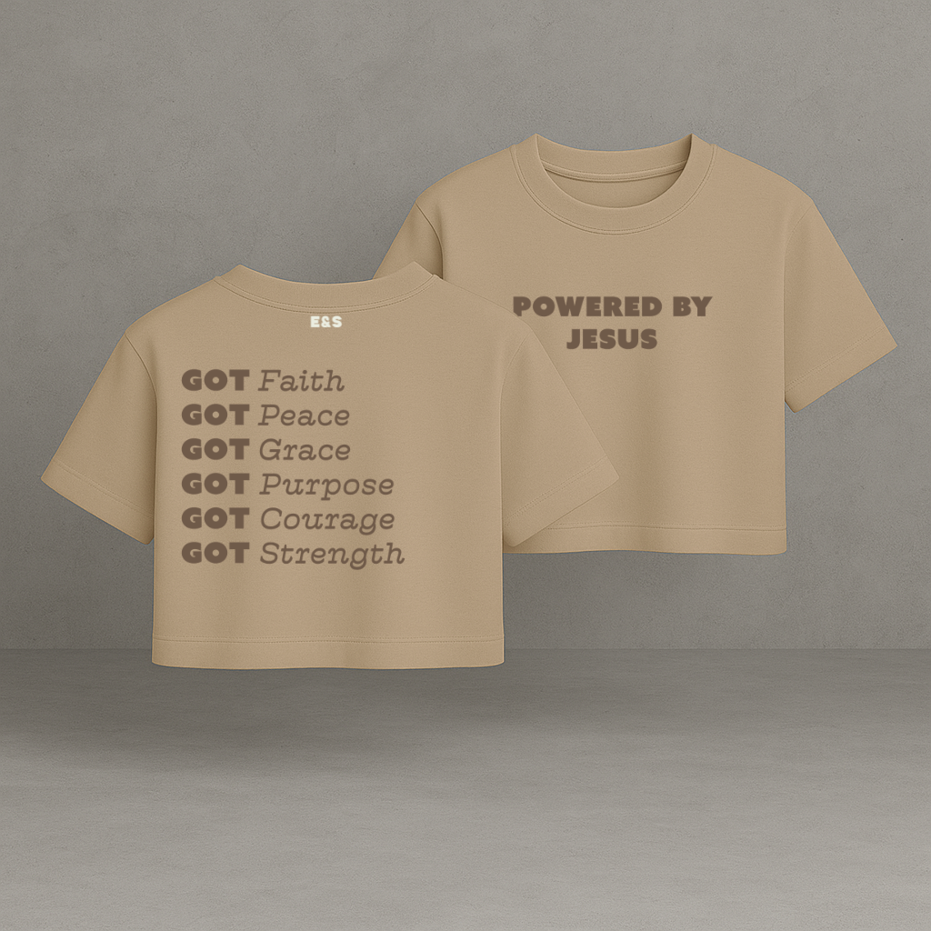 Powered By Jesus Boxy-Tee
