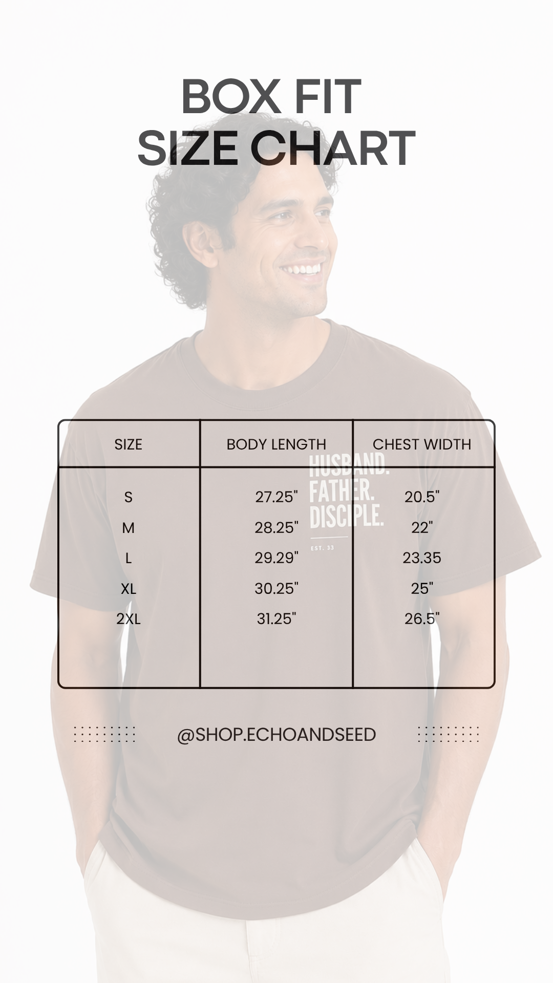 Husband, Father, Disciple. Oversized Box Tee