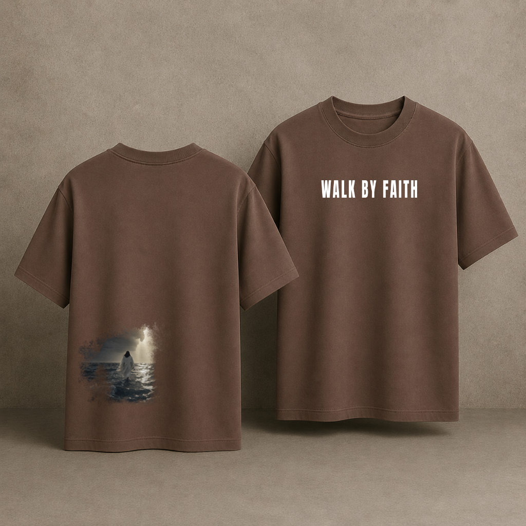 Walk By Faith. Oversized Box Tee