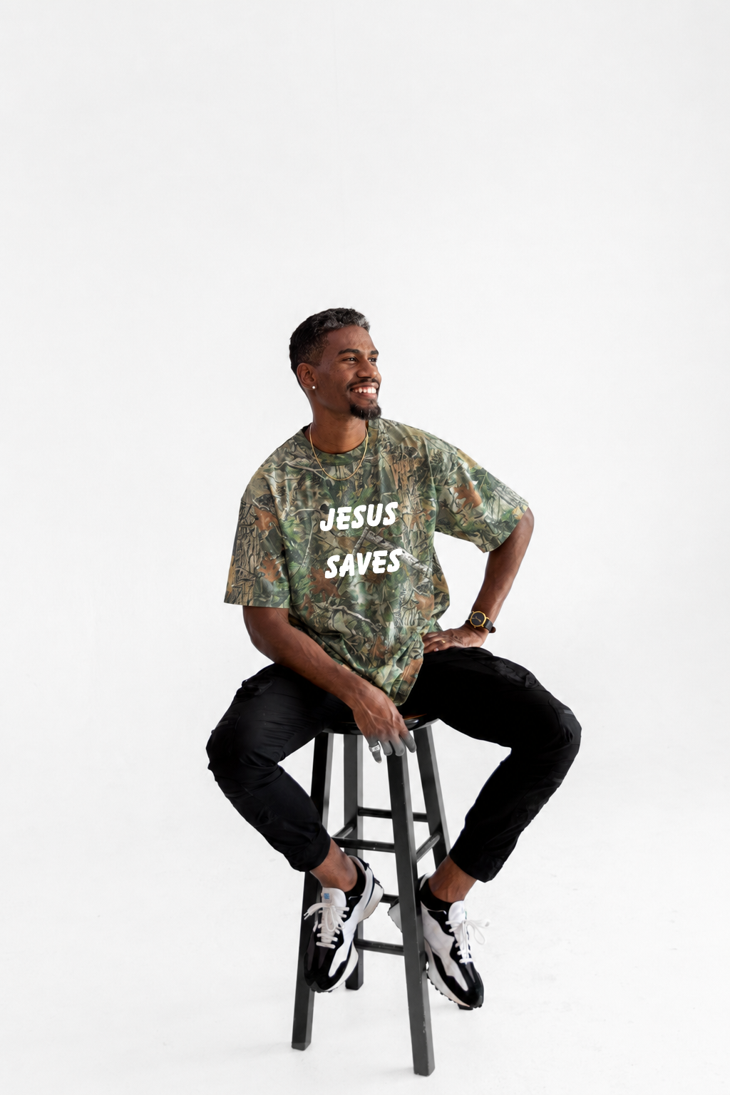 Jesus Saves. Oversized Tee
