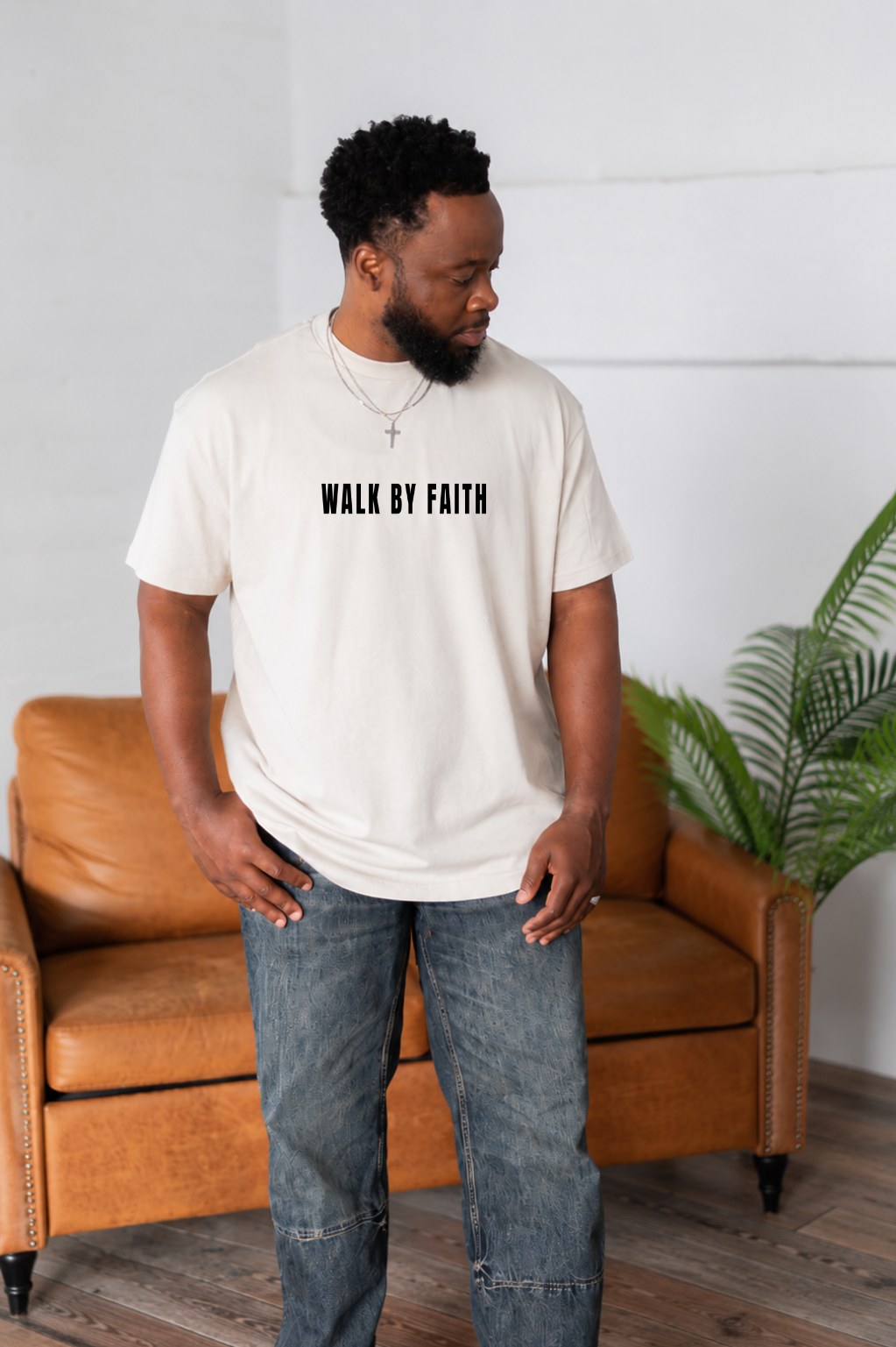Walk By Faith. Oversized Box Tee